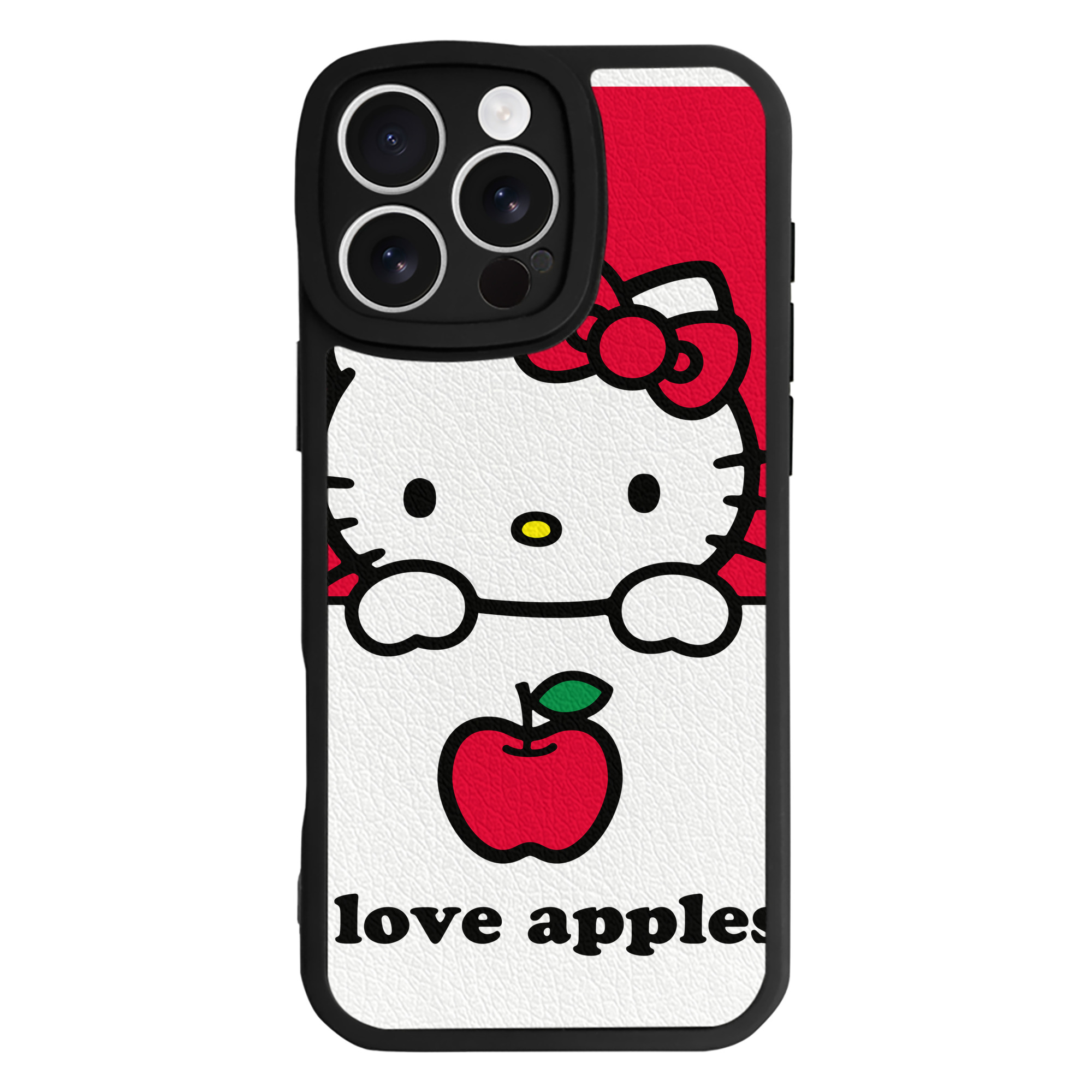 （画像用） Hello Kitty ハローキティ 【iPhone 16シリーズ対応】シリコンスマホケース（レザー調） 材質：シリコン